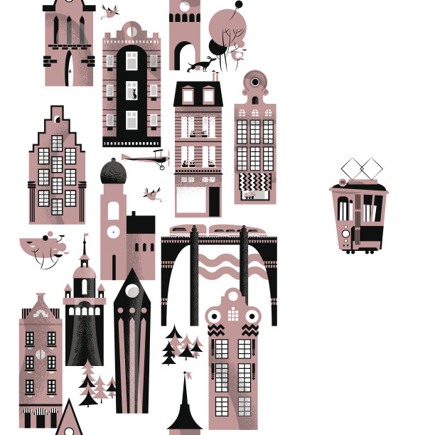 城市景观。无缝的背景图案。图片下载