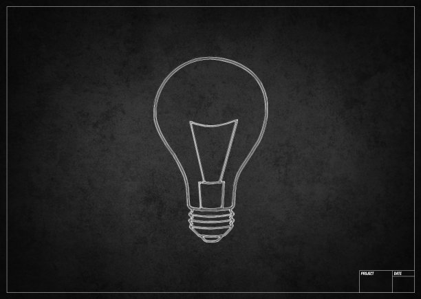 电灯泡黑板图片下载