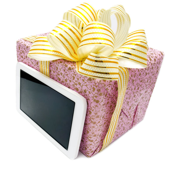 白色碑盒，黄色丝带和蝴蝶结图片下载