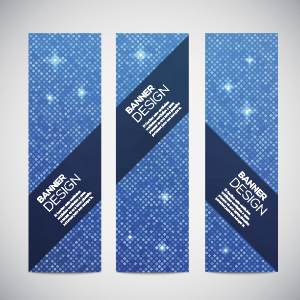 带有抽象彩色几何图案和背景的横幅图片下载