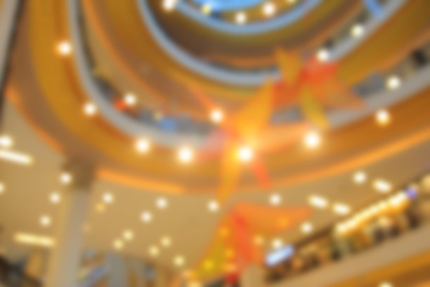 商场模糊照片，散景背景。图片下载