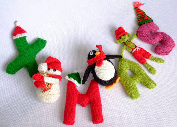 圣诞，圣诞字母，手工，针织，圣诞礼物素材图片