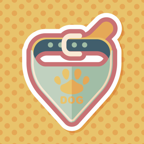 宠物狗链与长影子的图标，eps10图片下载