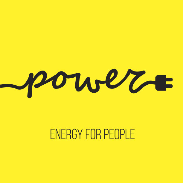 电缆的形式字“电源”与插头图片下载