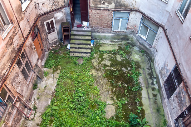 古老的庭院，从上面可以看到图片下载