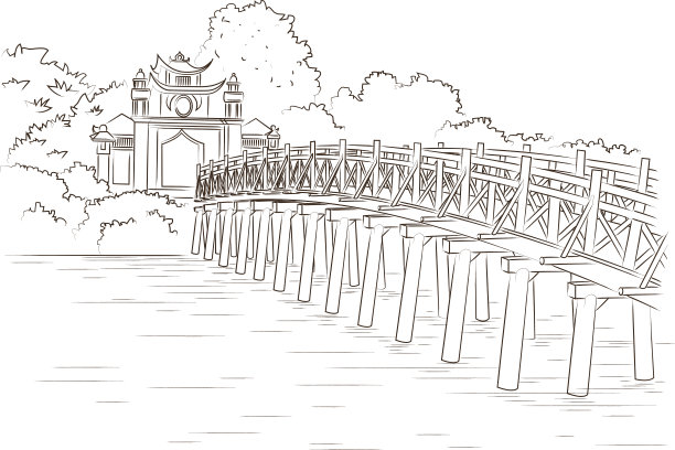 越南的玉山寺图片下载