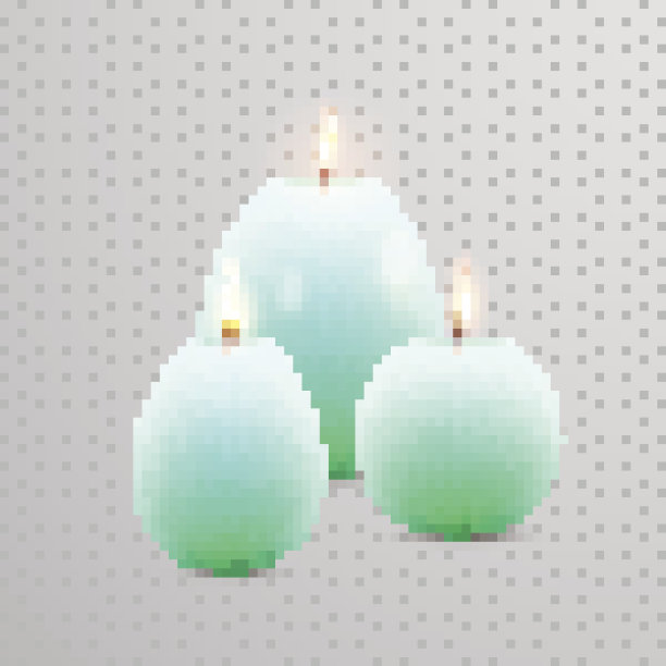 庆祝蜡烛一组绿色矢量蜡烛图片下载