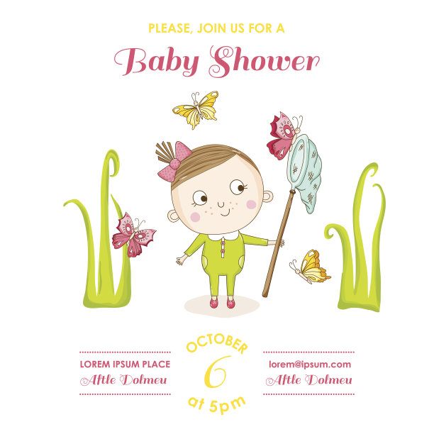 蝴蝶宝宝-宝宝送礼会或抵达卡图片下载