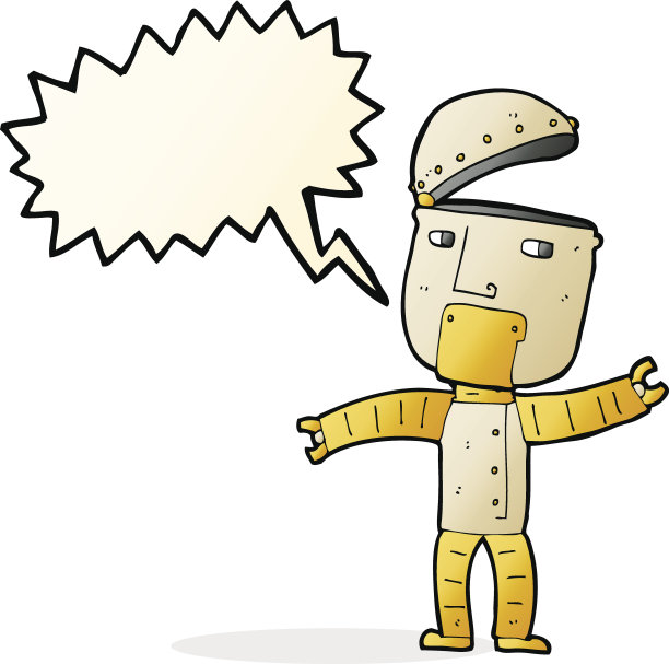 卡通搞笑机器人与语音泡泡图片下载