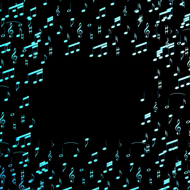 音乐音符的3d插图图片下载