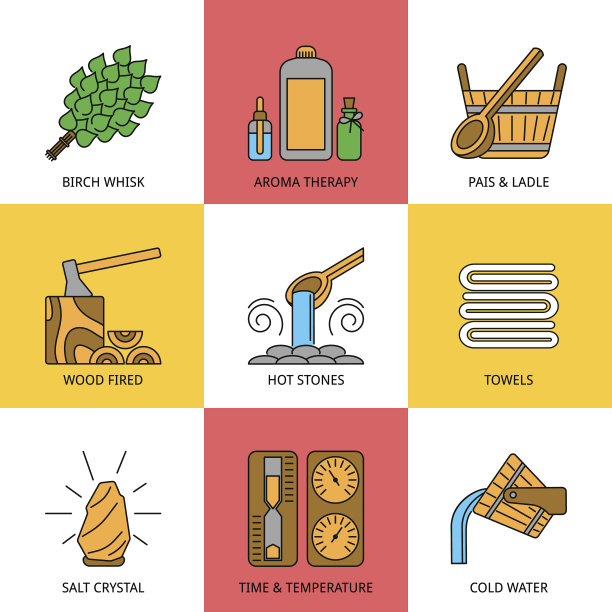 桑拿主题图标套装图片下载