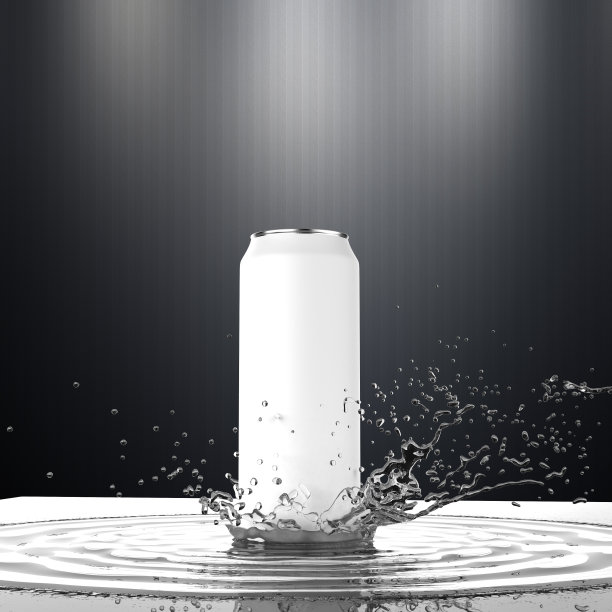 空白白啤酒可以模拟水飞溅渲染图片下载