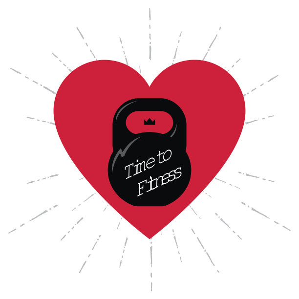 适合时间-矢量插图壶铃和心脏。图片下载