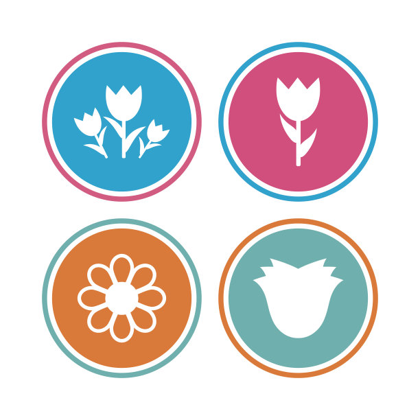 花朵图标。玫瑰花束的象征。图片下载