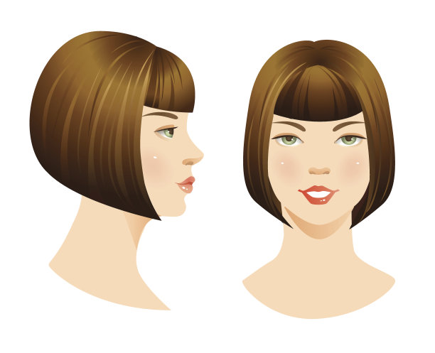 漂亮的脸蛋加上鲍勃的发型素材图片