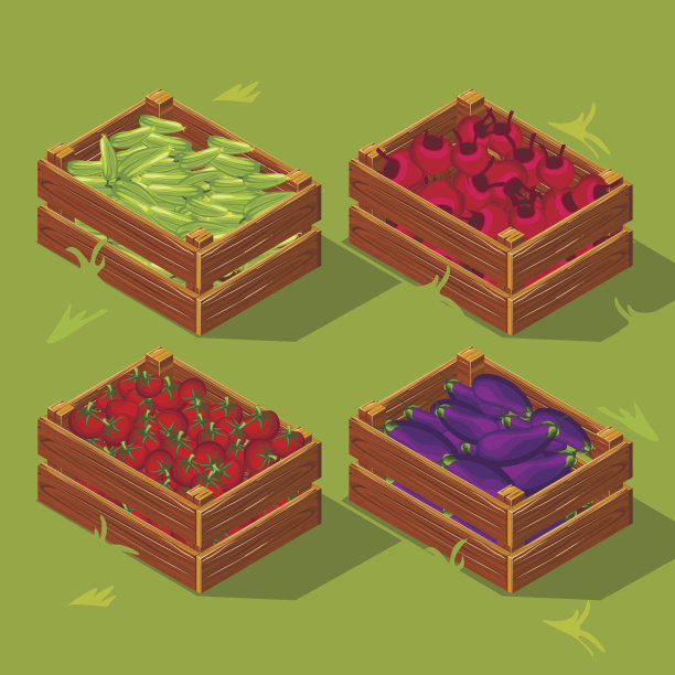 装蔬菜的木箱图片下载