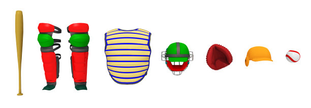 棒球设备孤立的白色背景图片下载