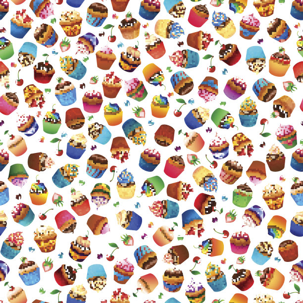 超级杯蛋糕无缝图案。巧克力和香草甜点图片下载