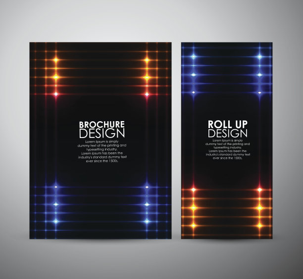 抽象方块闪烁图案。宣传册或业务模板卷起来。图片下载