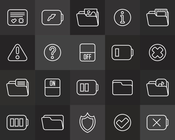 轮廓图标细平设计，现代线条笔触风格图片下载