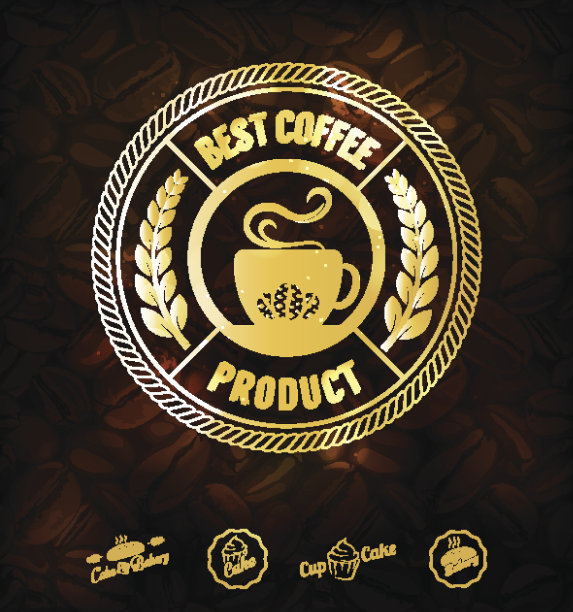 优质咖啡标签和徽章向量图片下载