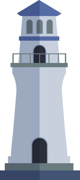 矢量卡通扁平灯塔图片下载
