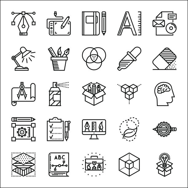 图形设计细线图标集图片下载