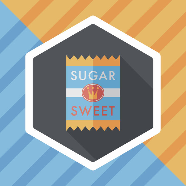 糖包扁平图标与长阴影，eps10图片下载