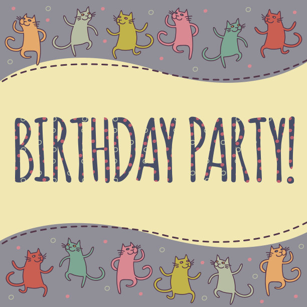 跳舞的猫的生日派对图片下载
