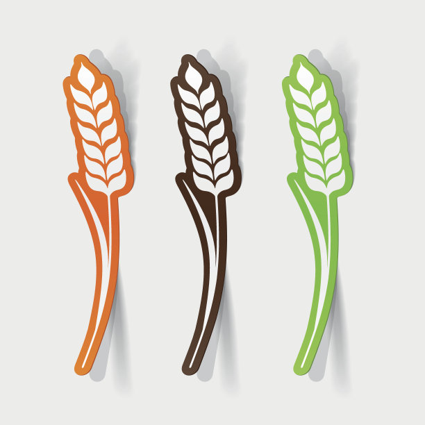 现实的纸贴纸:麦穗图片下载