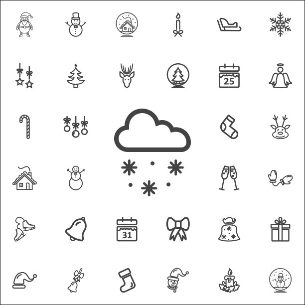 带云的雪图标图片下载