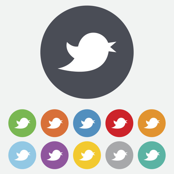 鸟标志图标。社交媒体的象征图片下载