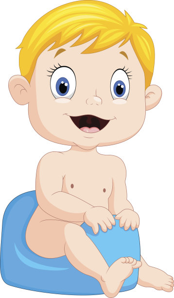 卡通男孩坐在便盆上图片下载