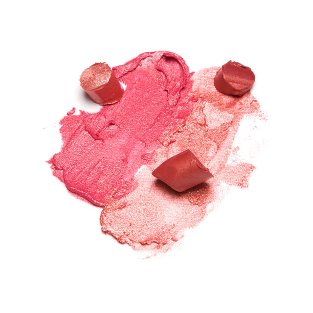 涂抹和切片口红的不同颜色样本图片下载