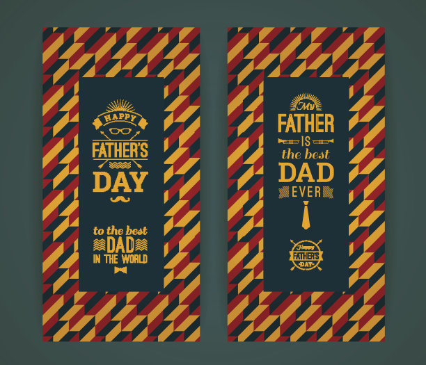 复古风格的父亲节贺卡快乐。图片下载