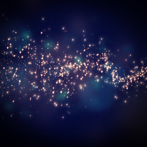 散景背景上闪烁的星星素材图片