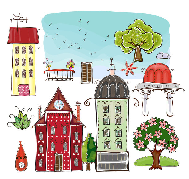 《快乐世界》集合城市背景图片下载