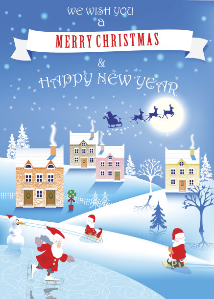 3个有趣的侏儒，雪人和冬季景观。圣诞节的形象。矢量图图片下载