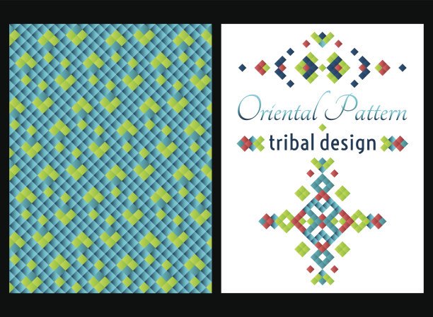 卡与鲜艳的部落几何装饰。向量的背景。东方主题。图片下载