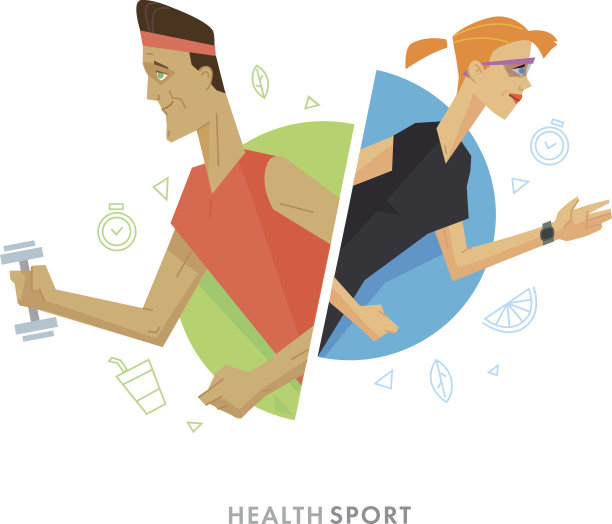 运动男女象征插图图片下载