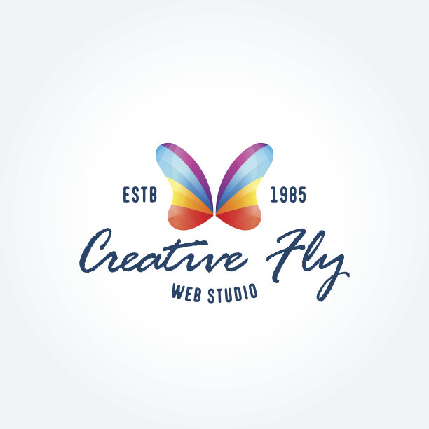 五彩蝴蝶创意标志，标志模板图片下载