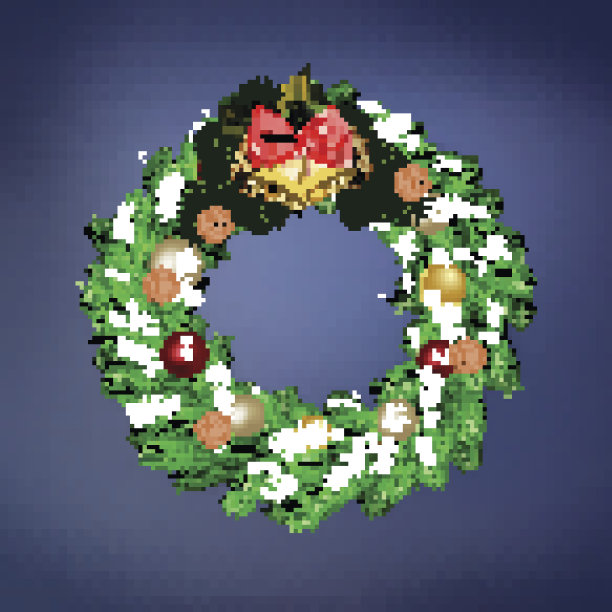 传统的圣诞花环图片下载