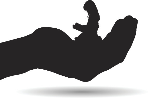 一个女孩的矢量剪影。图片下载