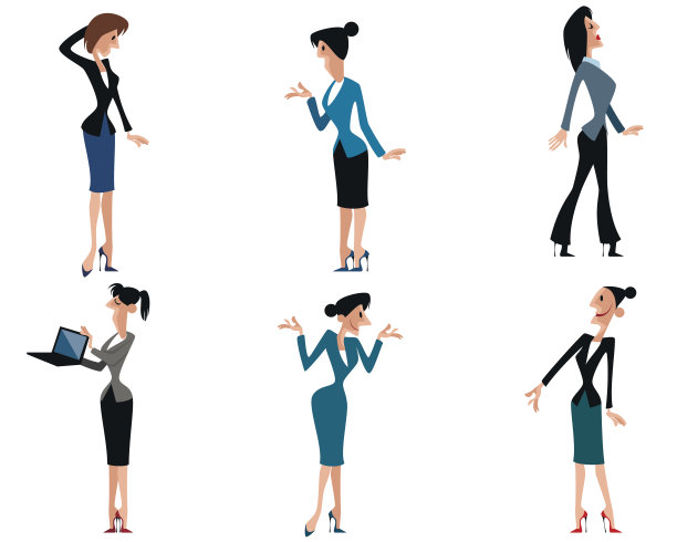 六个女商人设置图片下载