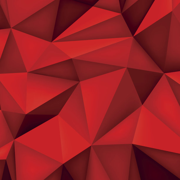 低多边形形状的背景，红色壁纸图片下载