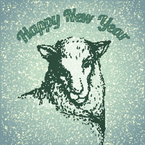 羊的雪花插图图片下载