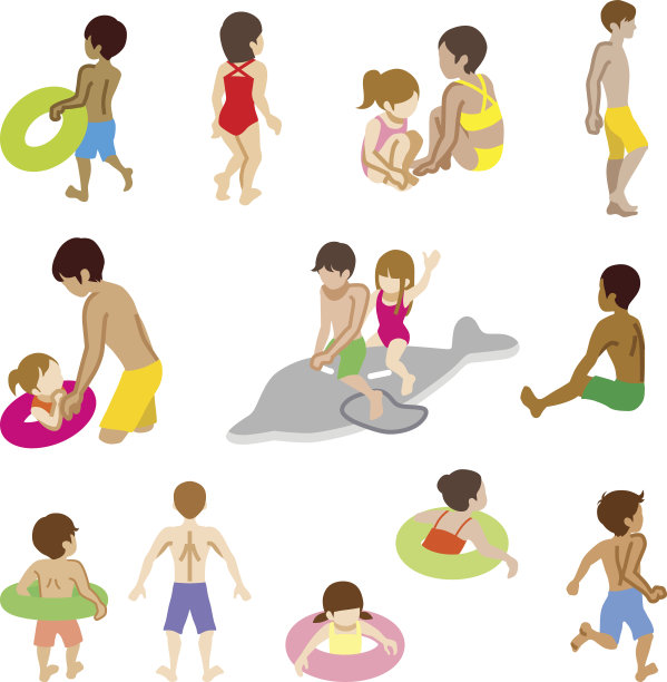 泳装儿童套装，孤立图片下载