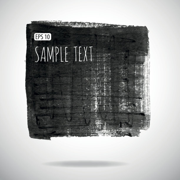 黑色水彩斑点，孤立在白色上图片下载