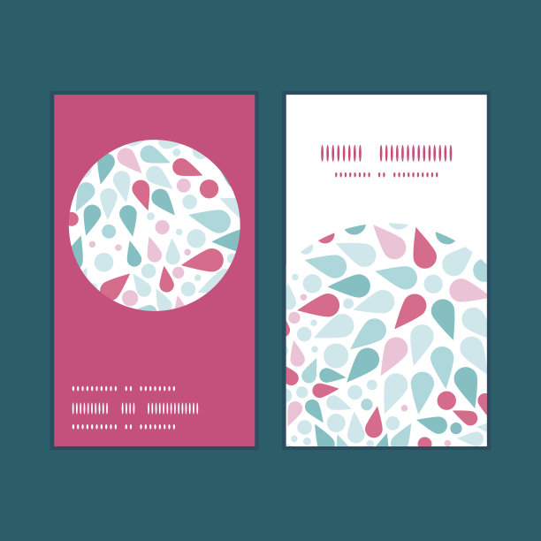 矢量抽象彩色滴垂直圆框图案名片图片下载