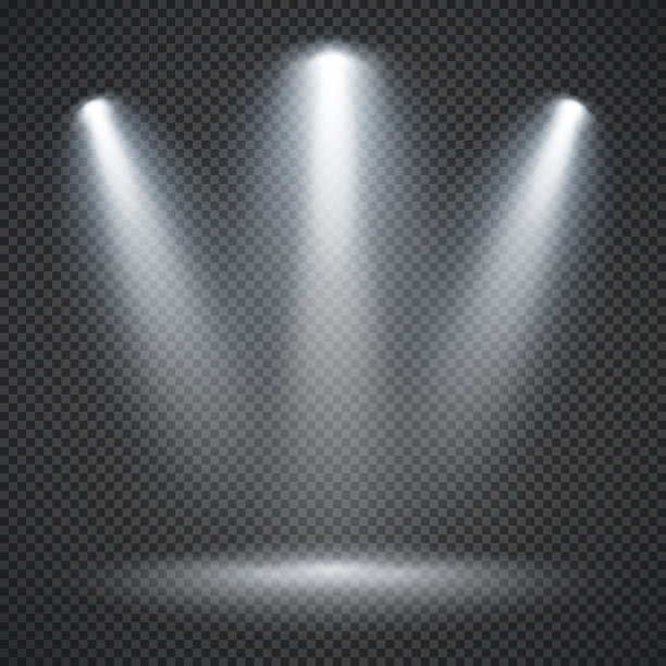 场景照明与明亮的聚光灯矢量照明图片下载
